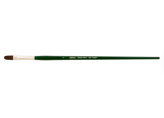 Silver Brush - Ruby Satin Long Handle Brushes - Filbert 2503