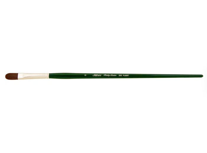 Silver Brush - Ruby Satin Long Handle Brushes - Filbert 2503