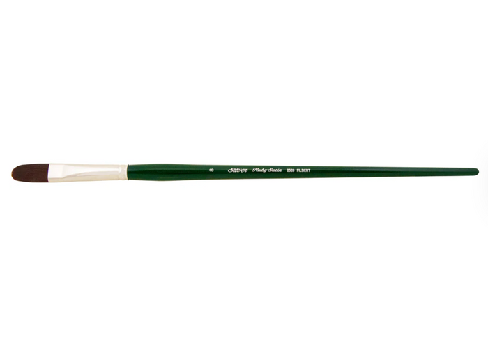 Silver Brush - Ruby Satin Long Handle Brushes - Filbert 2503