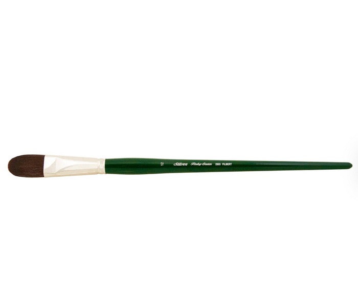 Silver Brush - Ruby Satin Long Handle Brushes - Filbert 2503