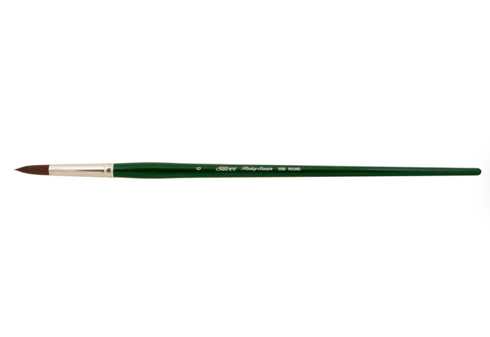 Silver Brush - Ruby Satin Long Handle Brushes - Round 2500