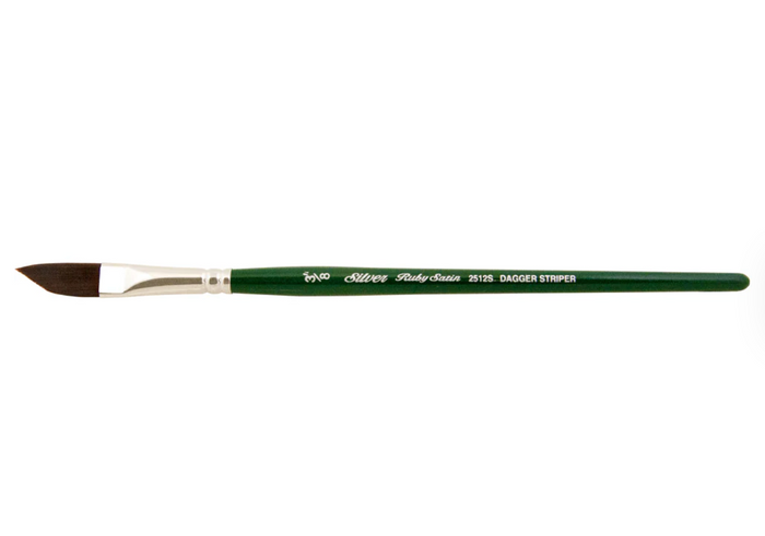 Silver Brush - Ruby Satin Short Handle Brushes - Dagger 2512S