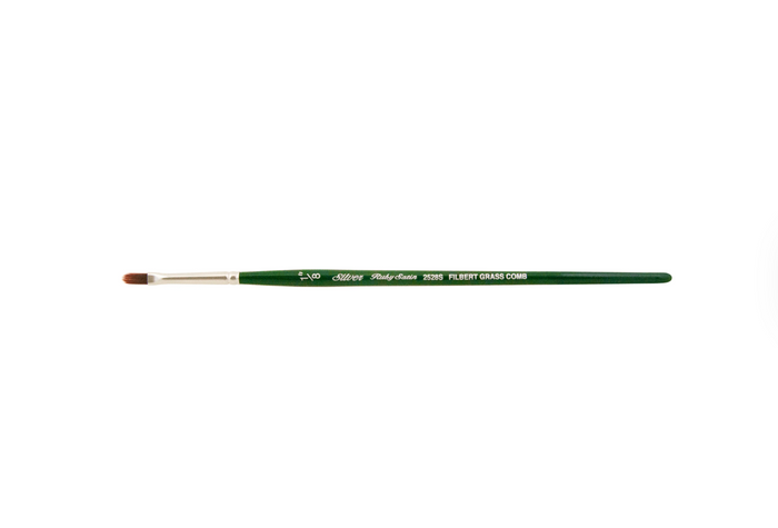 Silver Brush - Ruby Satin Short Handle Brushes - Filbert Comb 2528S