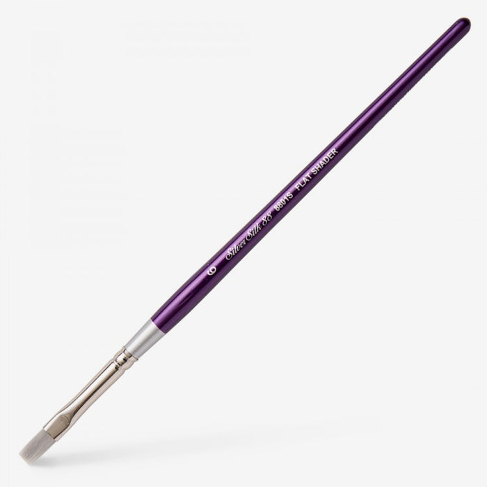 Silver Silk 88 Synthetic Short Handle Brush – Flat Shader 8801S
