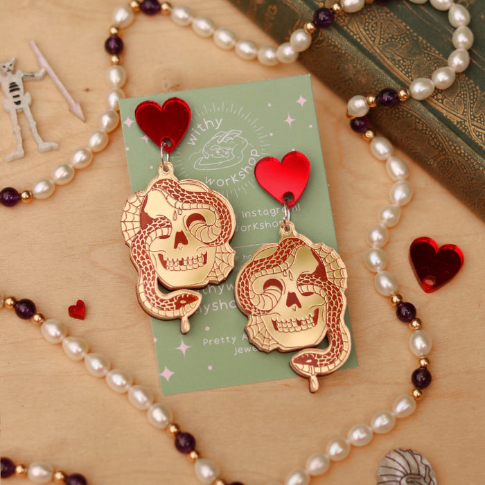 Skull Tattoo Earrings (choose your colour)