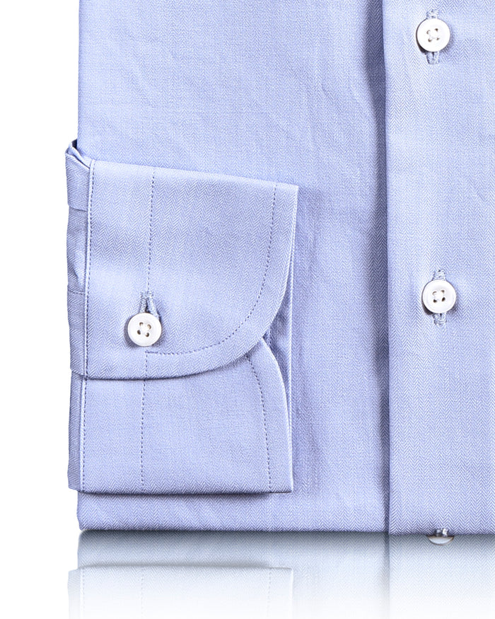 Sky Blue Herringbone Shirt