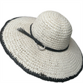 Sombrero Playero Paja Negro PREMIER