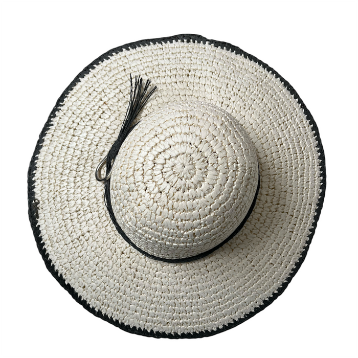 Sombrero Playero Paja Negro PREMIER