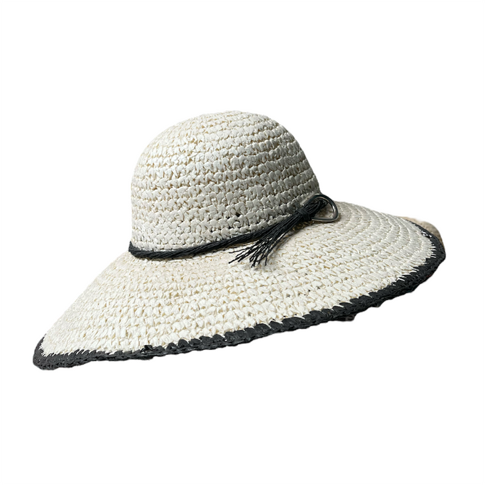 Sombrero Playero Paja Negro PREMIER