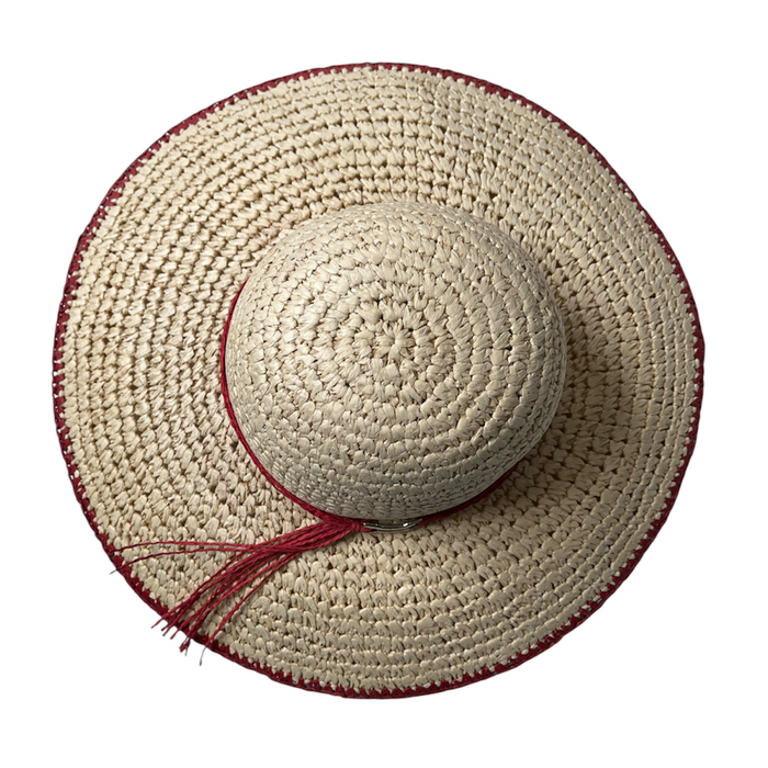 Sombrero Playero Paja Rojo PREMIER
