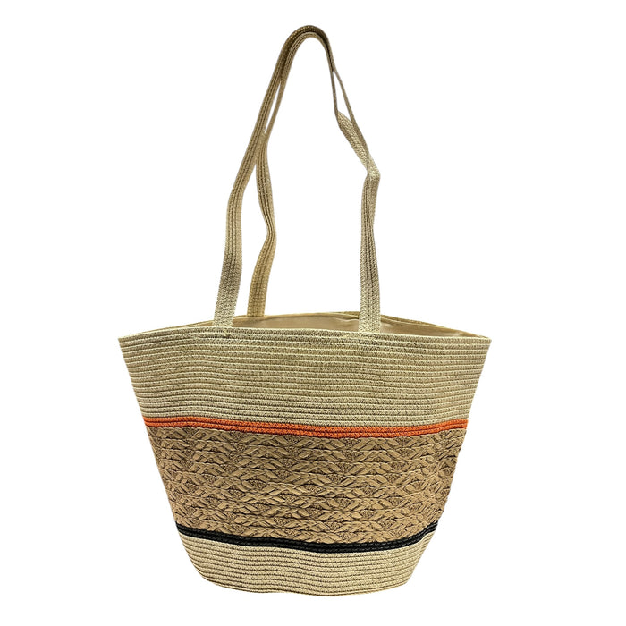 Sombrero Y Bolsa Beige/Naranja Mussi