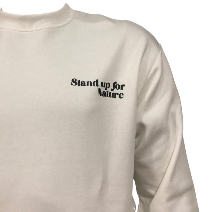 Sudadera Blanca "Stand Up For Nature" Para Caballero LSN