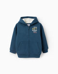 Sudadera Con Capucha Perchada Para Niño Art Turquesa ZIPPY