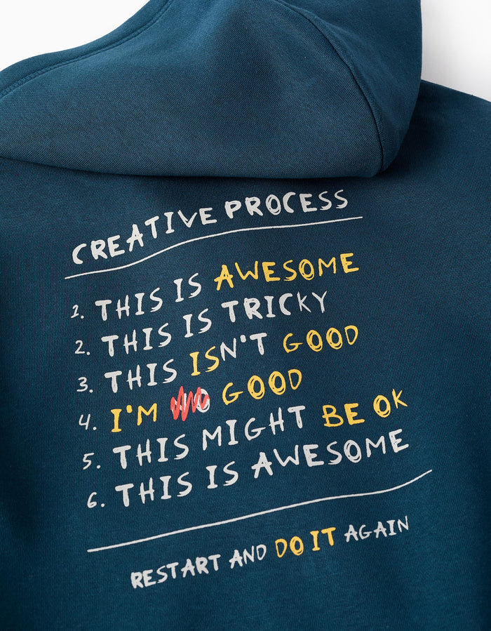 Sudadera Con Capucha Perchada Para Niño Art Turquesa ZIPPY