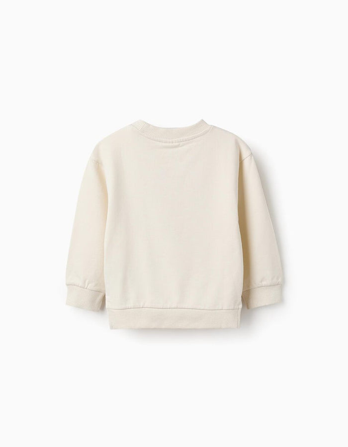 Sudadera Perchada Con Bordados Para Niña Blanco/Rosa ZIPPY