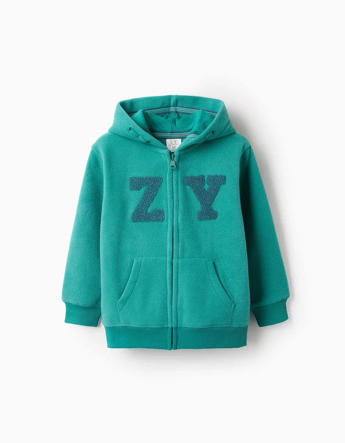 Sudadera Polar Con Capucha Para Niño ZY Verde ZIPPY