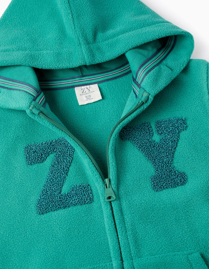Sudadera Polar Con Capucha Para Niño ZY Verde ZIPPY