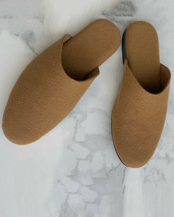 Suede-Cashmere Slippers