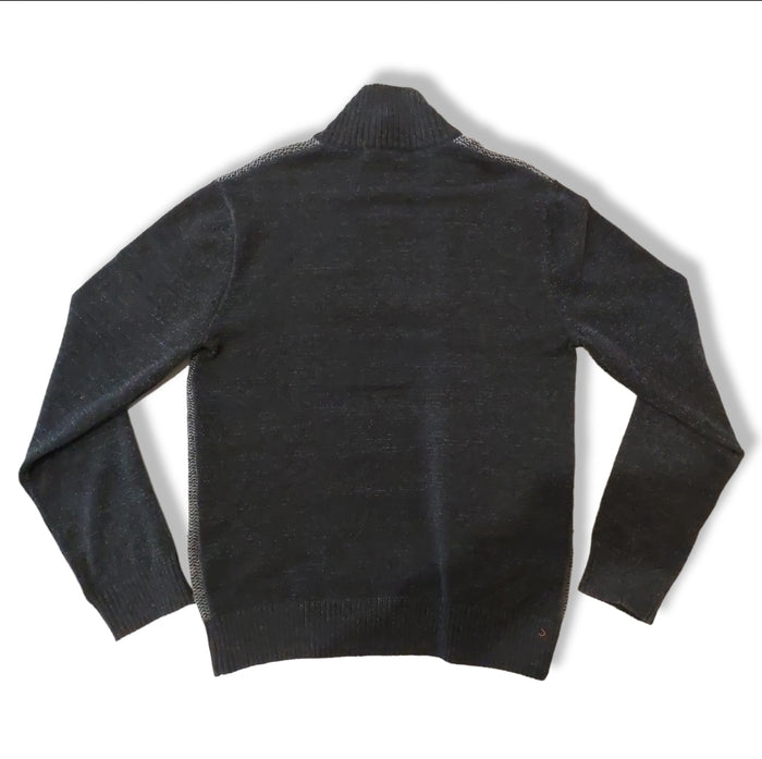 Suéter Azul De Chenilla Con Cuello Perkins Para Caballero LSN