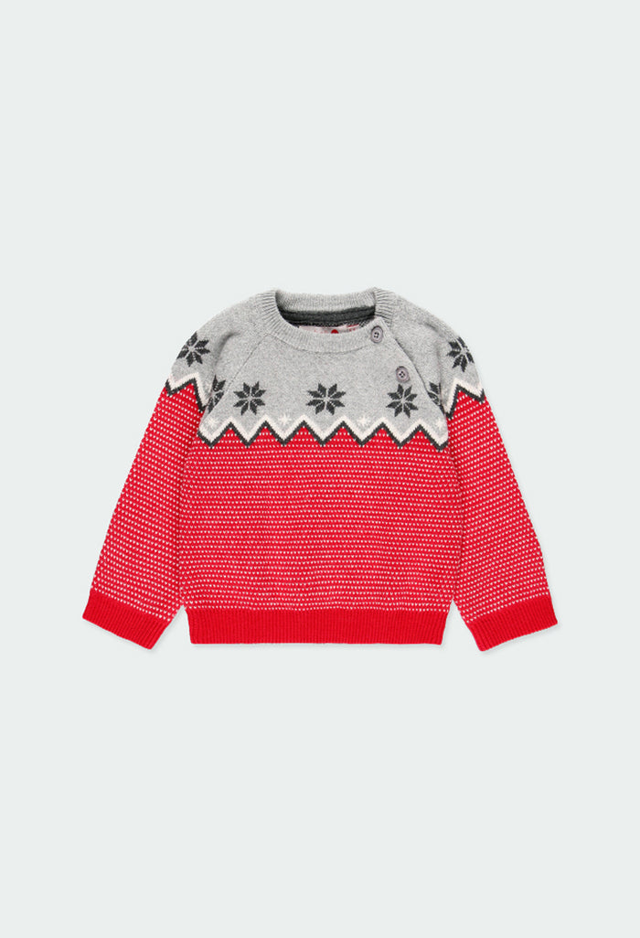 Suéter navideño rojo niño BOBOLI