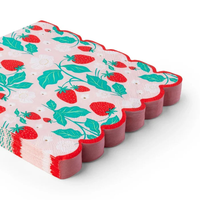 Sweet Strawberry Large Napkins - bubblegum market