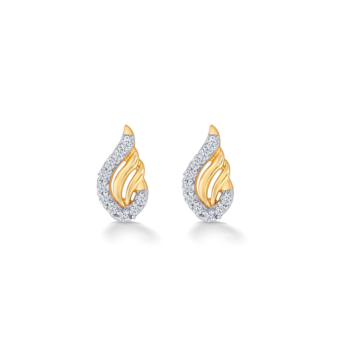 Symphony Yellow Gold & Diamond Stud Earring
