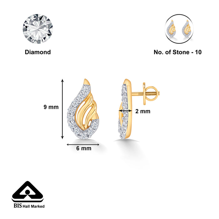 Symphony Yellow Gold & Diamond Stud Earring