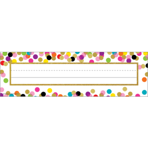 Teacher Created Confetti Flat Name Plates (TCR 5886)