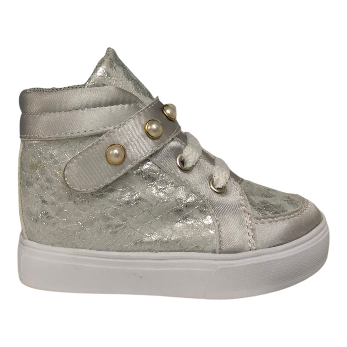 Tenis Bota Color Plata Para Niña Patey Girls
