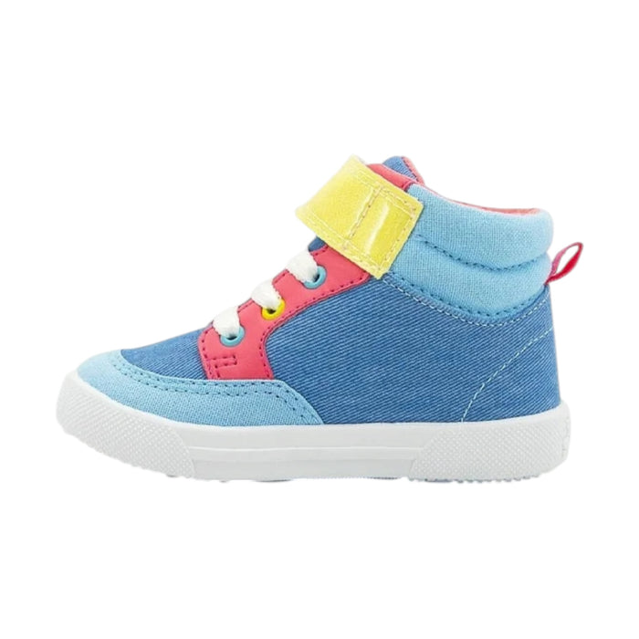 Tenis Bota Rapunzel Estrella Mezclilla Rosa Bubble Gummers
