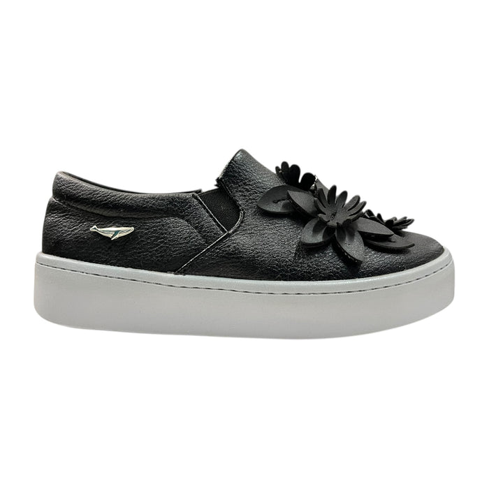 Tenis Negro Flores Para Niña Hemis Ferios
