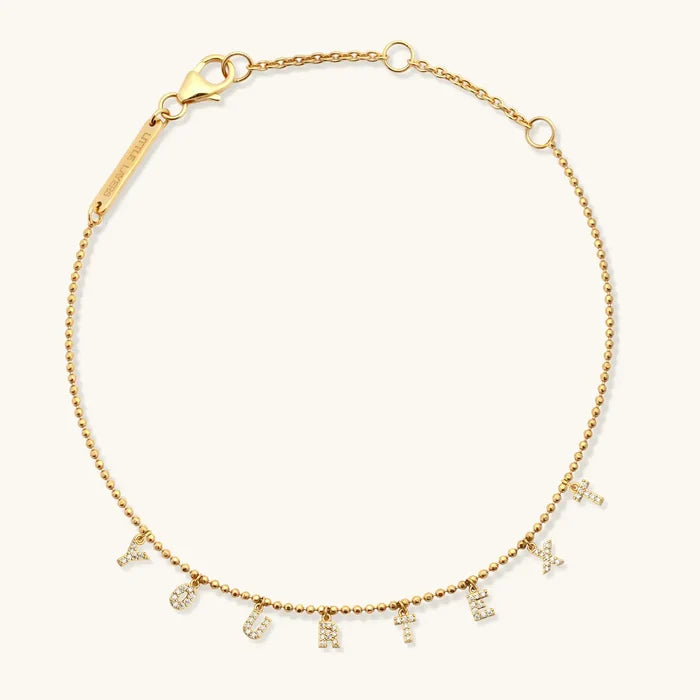 Tiny Dripping Words Gold Vermeil Bracelet