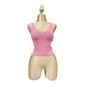 Top Tejido Cuello En V Color Rosa Para Dama OM