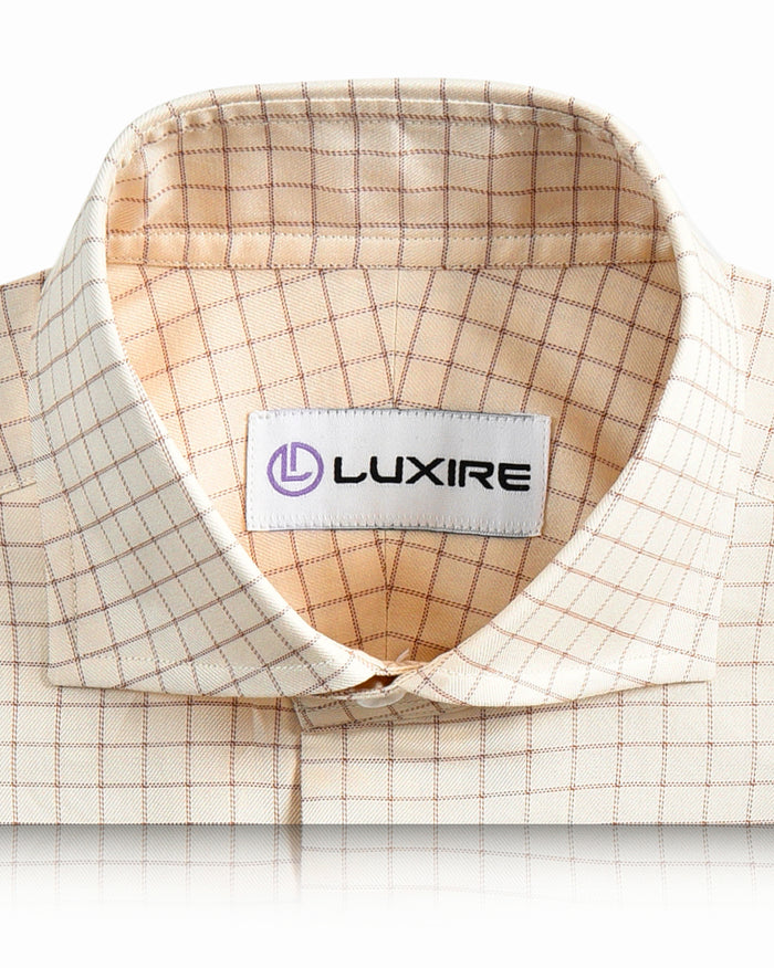Traditional Cream Tan Graph Checks Shirt