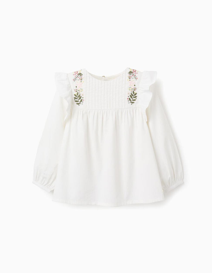 Túnica Con Bordados De Flores Para Niña ZIPPY