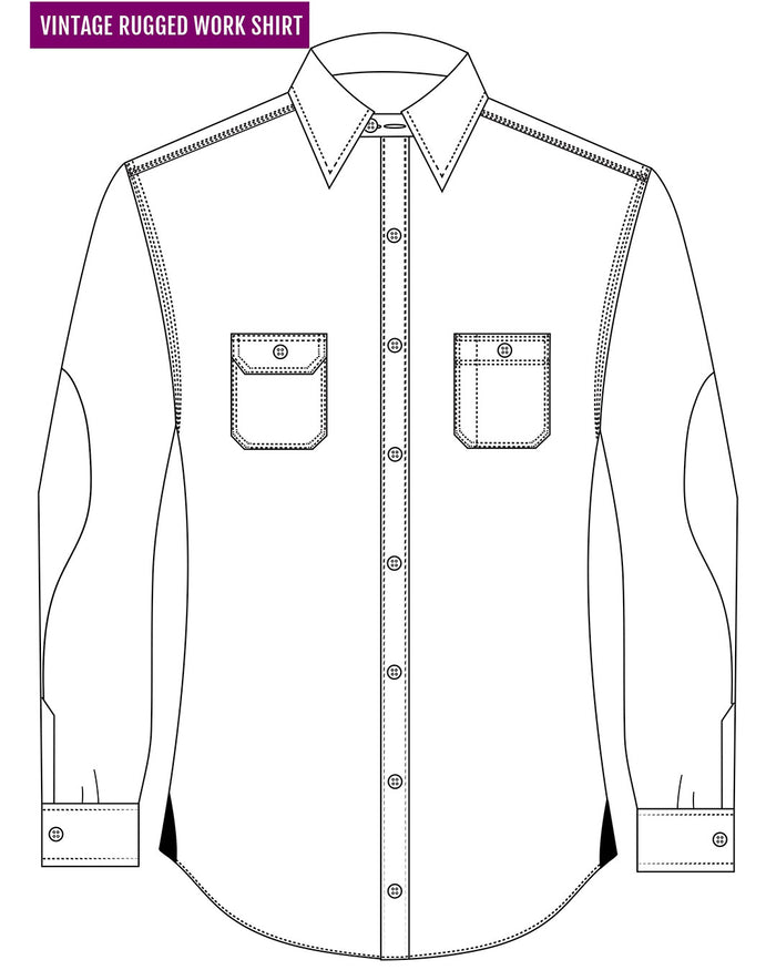 Twill Flannel Dark Blue Work Shirt