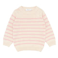 unisex cream and pink stripe knit sweater