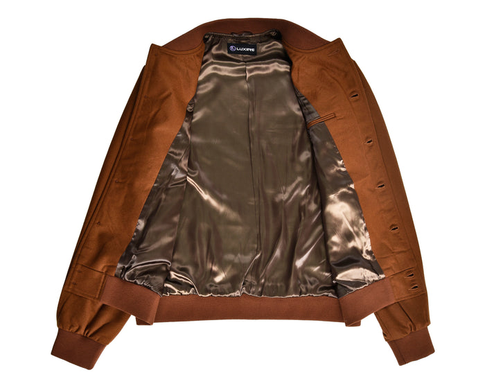 VBC:100% Wool Brown Flannel Shirt Jacket