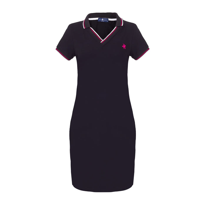 Vestido Clásico Escote V Negro Rock Hampton Polo Team