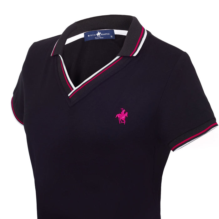 Vestido Clásico Escote V Negro Rock Hampton Polo Team