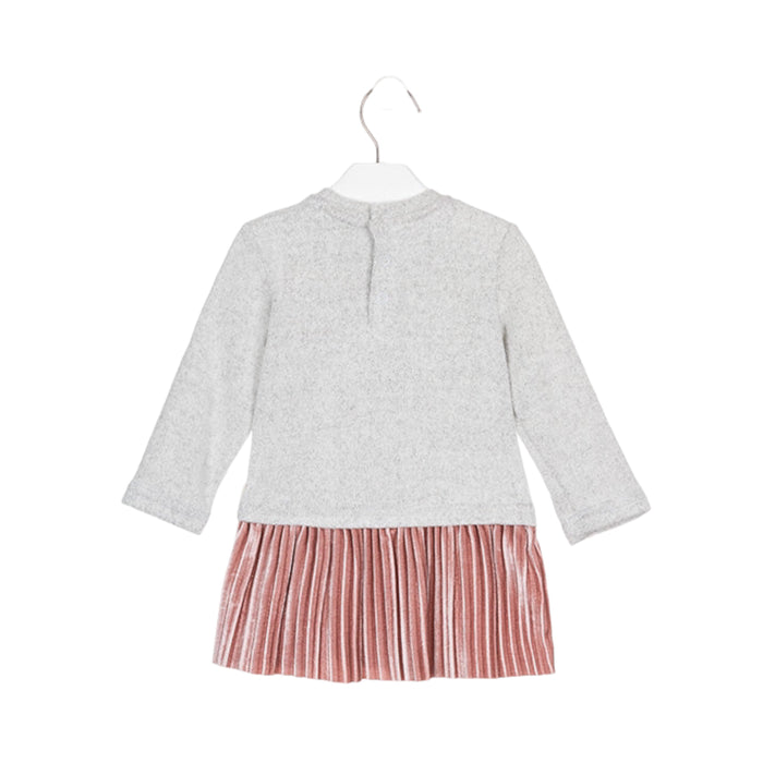Vestido Combinado Con Falda Plisada Bebé Niña Losan