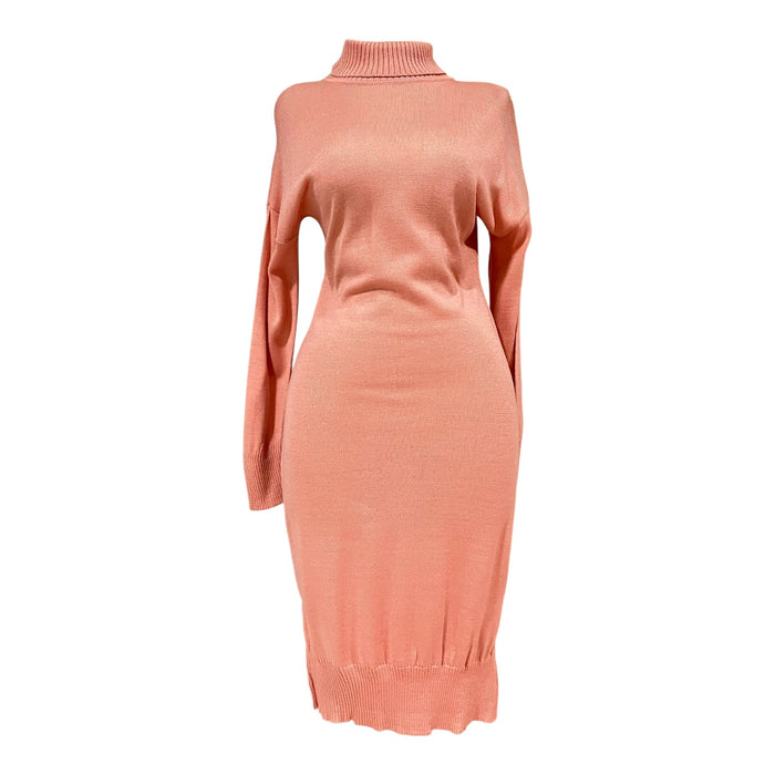 Vestido Cuello De Tortuga Color Rosa Para Dama Om