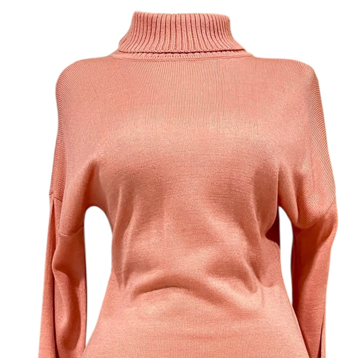 Vestido Cuello De Tortuga Color Rosa Para Dama Om
