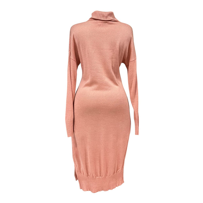 Vestido Cuello De Tortuga Color Rosa Para Dama Om