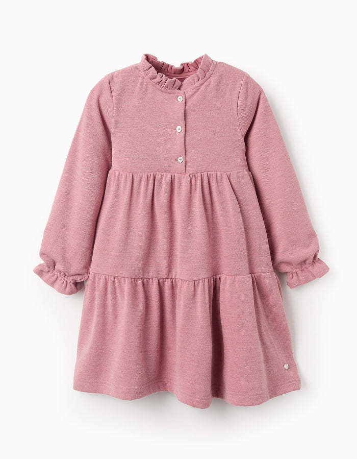 Vestido De Punto Con Volantes Para Niña Rosa ZIPPY