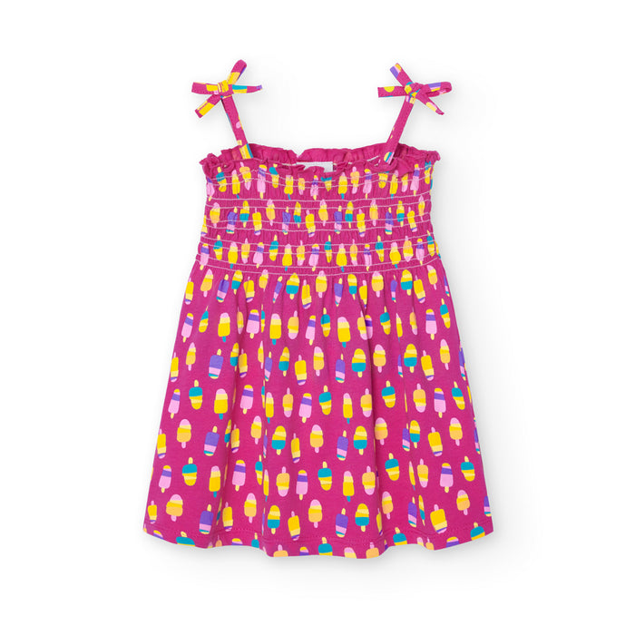 Vestido De Punto Estampado Para Niña BOBOLI