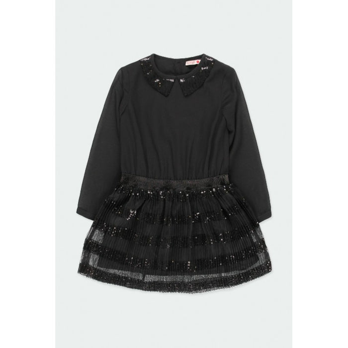 Vestido gasa con lentejuelas niña BOBOLI