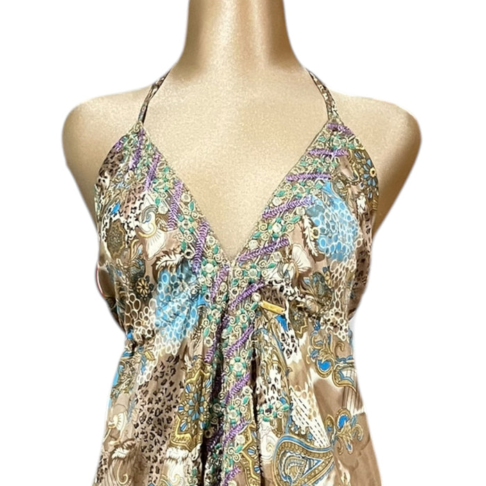 Vestido Halter Multicolor Café Mussi