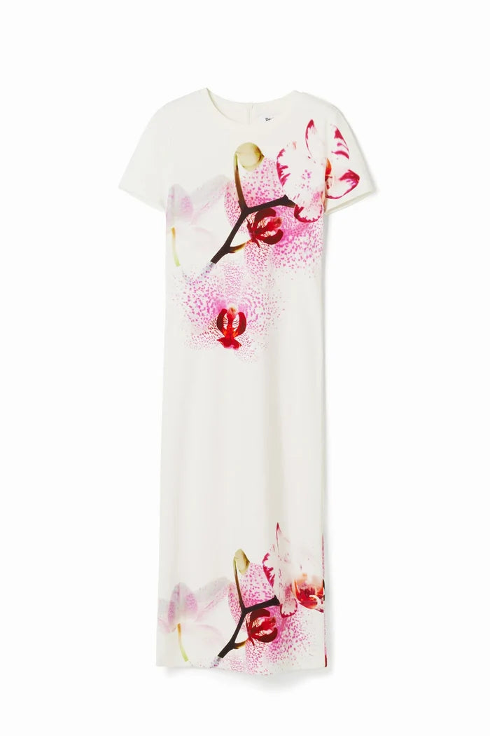 Vestido midi orquídeas M. Christian Lacroix DESIGUAL