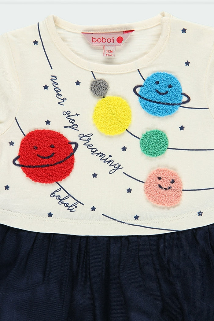 Vestido punto combinado planetas de bebé BOBOLI